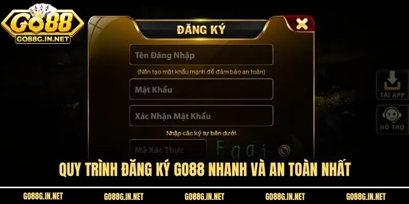 Quy trình đăng ký Go88 nhanh và an toàn nhất